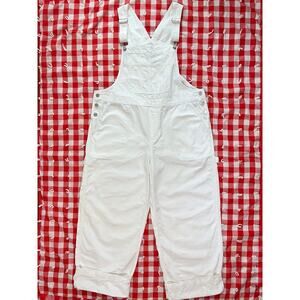 Vintage 90s / Y2K White Overalls Workwear Dungarees Coveralls Grunge //‎ Size XL